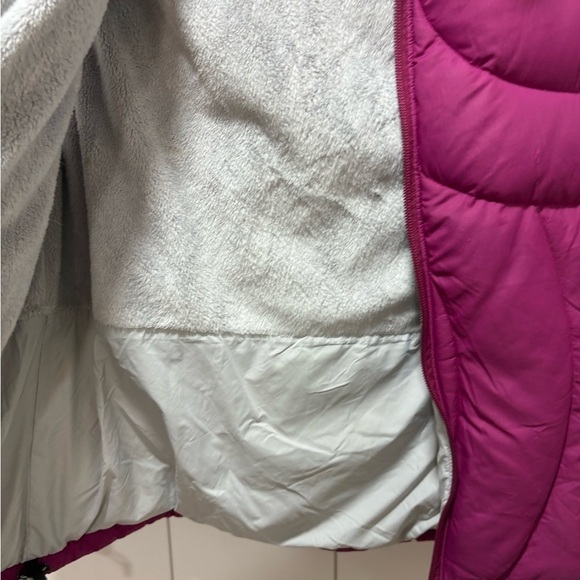 MOUNTAIN HARDWEAR Pink Quilted Down Filled Zip Drawstring Vest Size Small *flaw - Picture 5 of 8